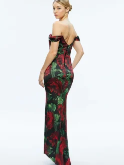 Alice and Olivia GUEST OF|MAXI*ARZA OFF SHOULDER MAXI DRESS