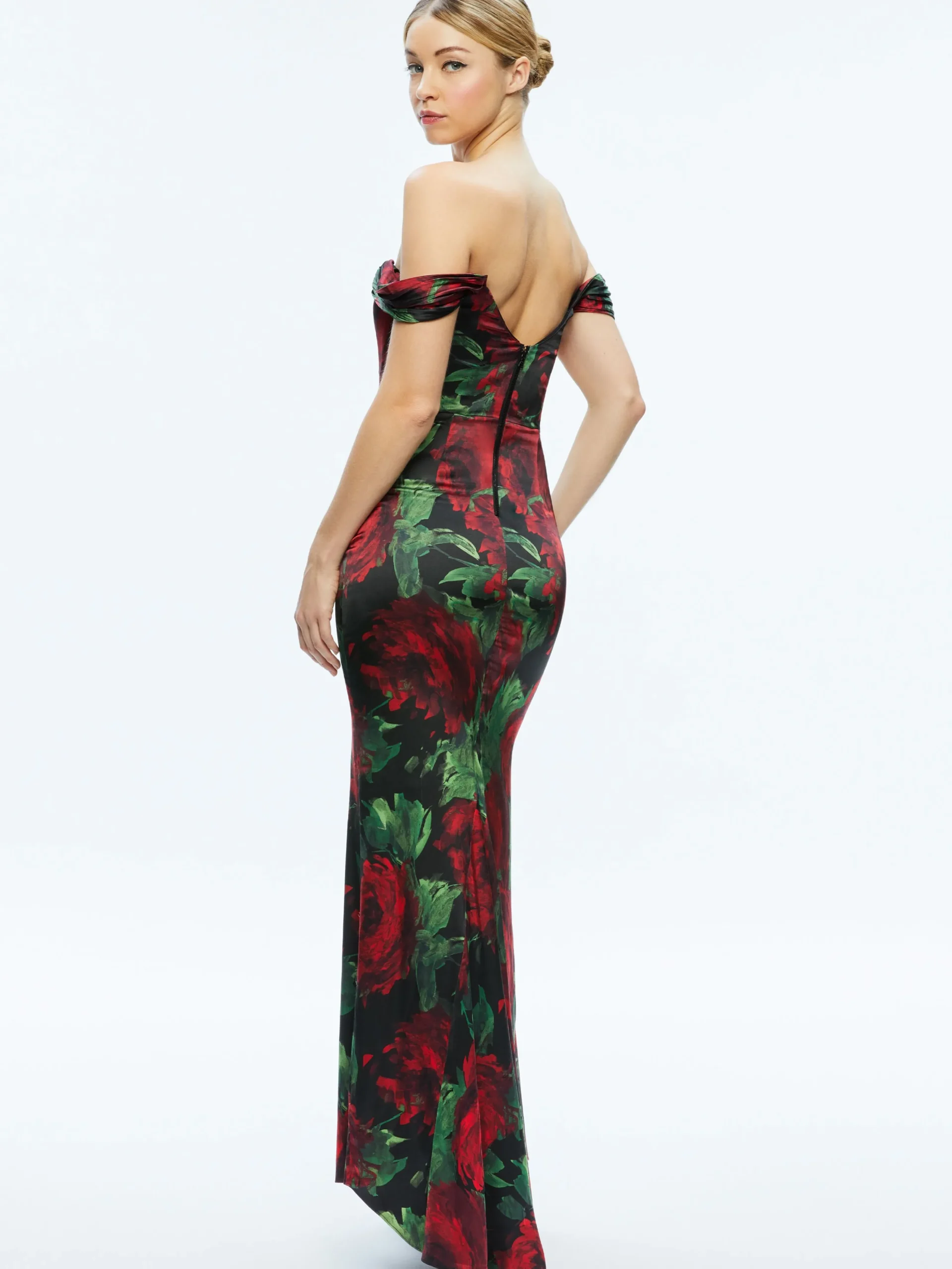 Alice and Olivia GUEST OF|MAXI*ARZA OFF SHOULDER MAXI DRESS