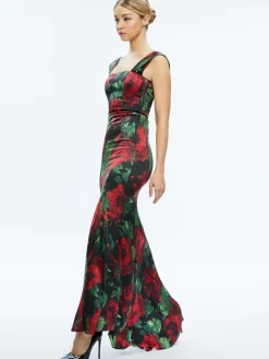 Alice and Olivia GUEST OF|MAXI*ARZA OFF SHOULDER MAXI DRESS