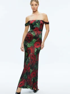 Alice and Olivia GUEST OF|MAXI*ARZA OFF SHOULDER MAXI DRESS