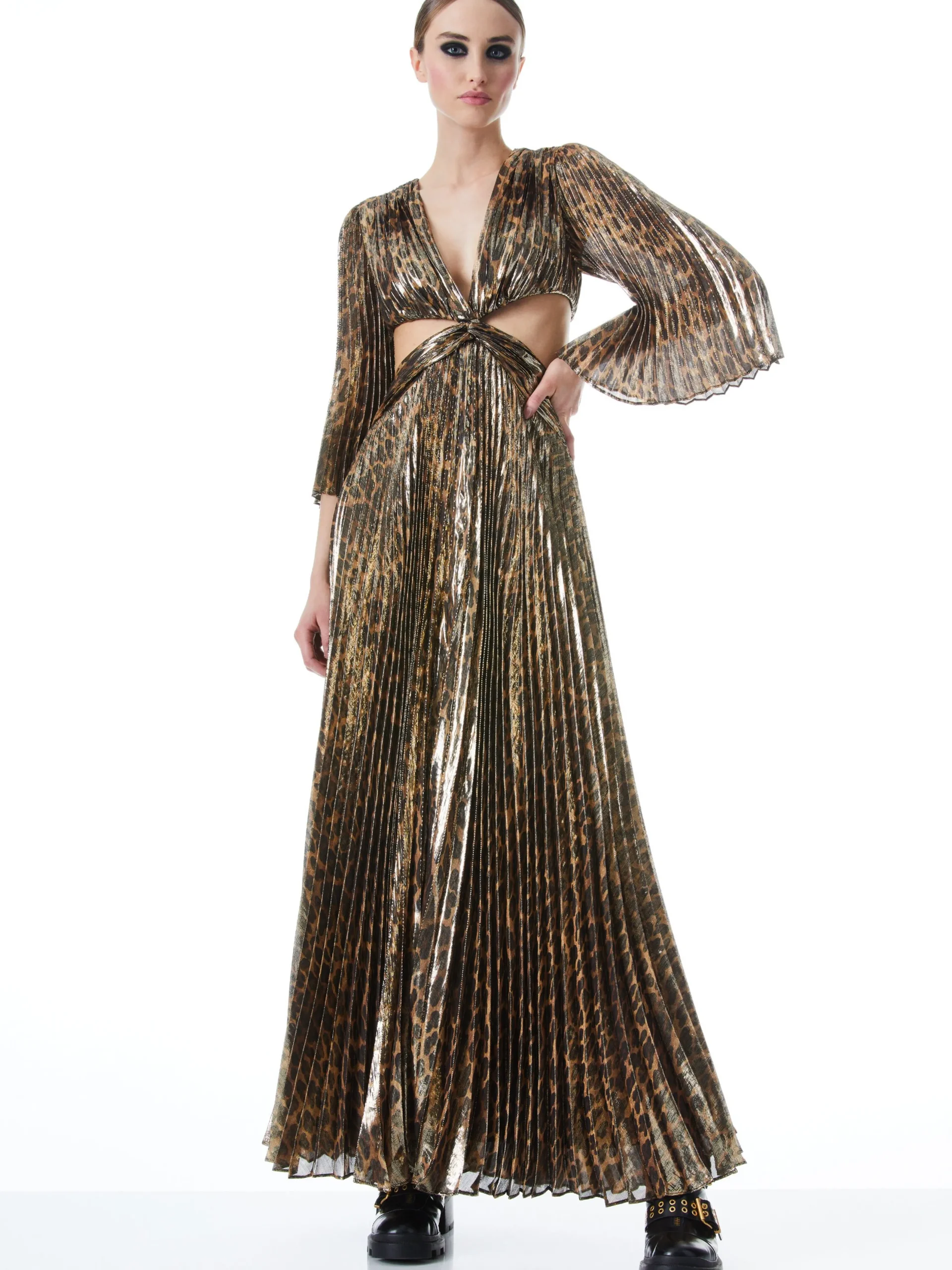 Alice and Olivia MAXI|DRESSES*BAHAMA V-NECK CUT OUT MAXI DRESS