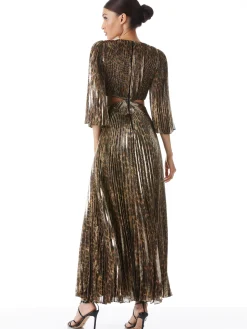 Alice and Olivia MAXI|DRESSES*BAHAMA V-NECK CUT OUT MAXI DRESS