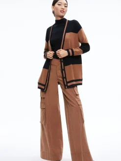 Alice and Olivia SWEATERS*BARRY OVERSIZED V-NECK CARDIGAN
