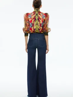 Alice and Olivia JEAN SHOP|JEANS*BEAUTIFUL HIGH RISE RUFFLE HEM JEAN