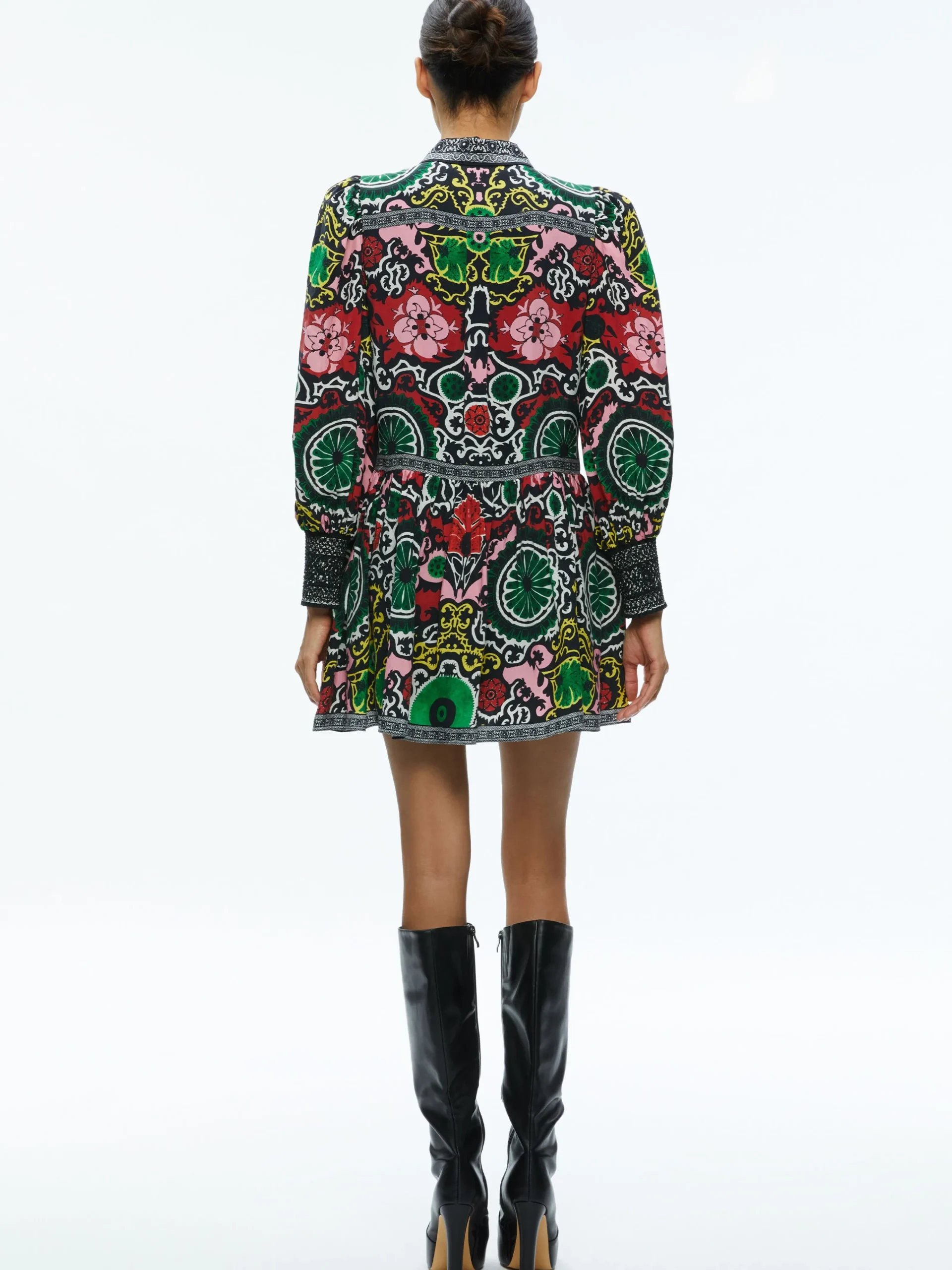 Alice and Olivia MINI|DRESSES*BERTHA BLOUSON SLEEVE MINI DRESS