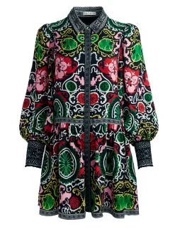 Alice and Olivia MINI|DRESSES*BERTHA BLOUSON SLEEVE MINI DRESS