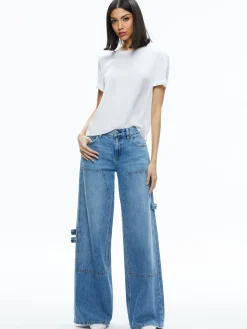 Alice and Olivia ESSENTIALS|TOPS*BRADEN DROP SHOULDER TEE