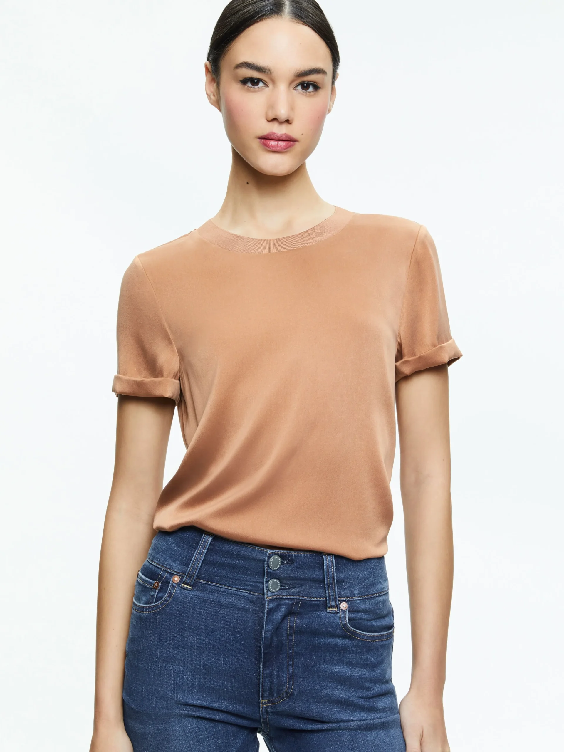Alice and Olivia ESSENTIALS|TOPS*BRADEN DROP SHOULDER TEE