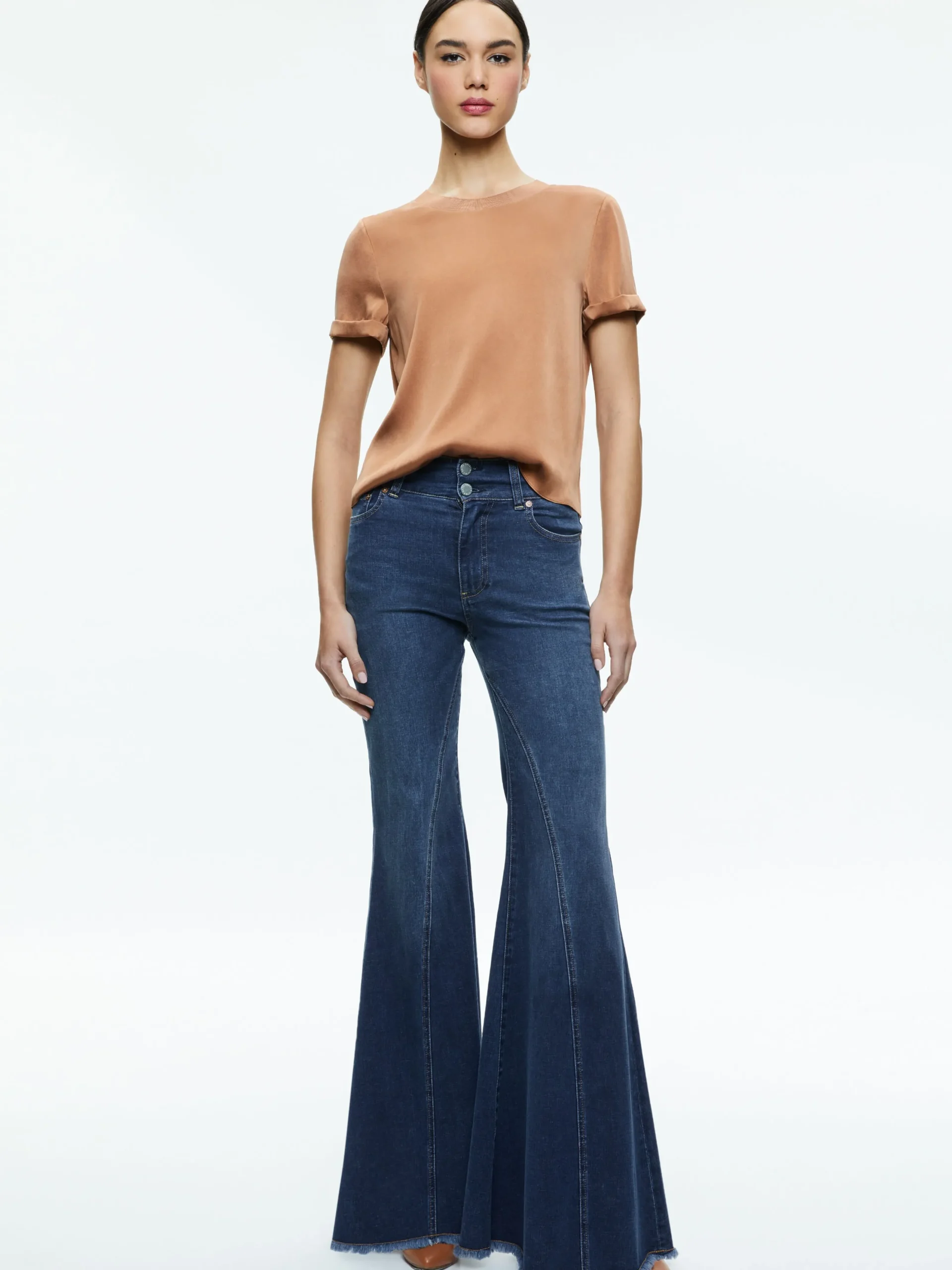 Alice and Olivia ESSENTIALS|TOPS*BRADEN DROP SHOULDER TEE