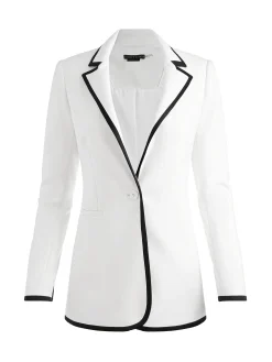 Alice and Olivia ESSENTIALS|THE WORKWEAR EDIT*BREANN CONTRAST TRIM BLAZER