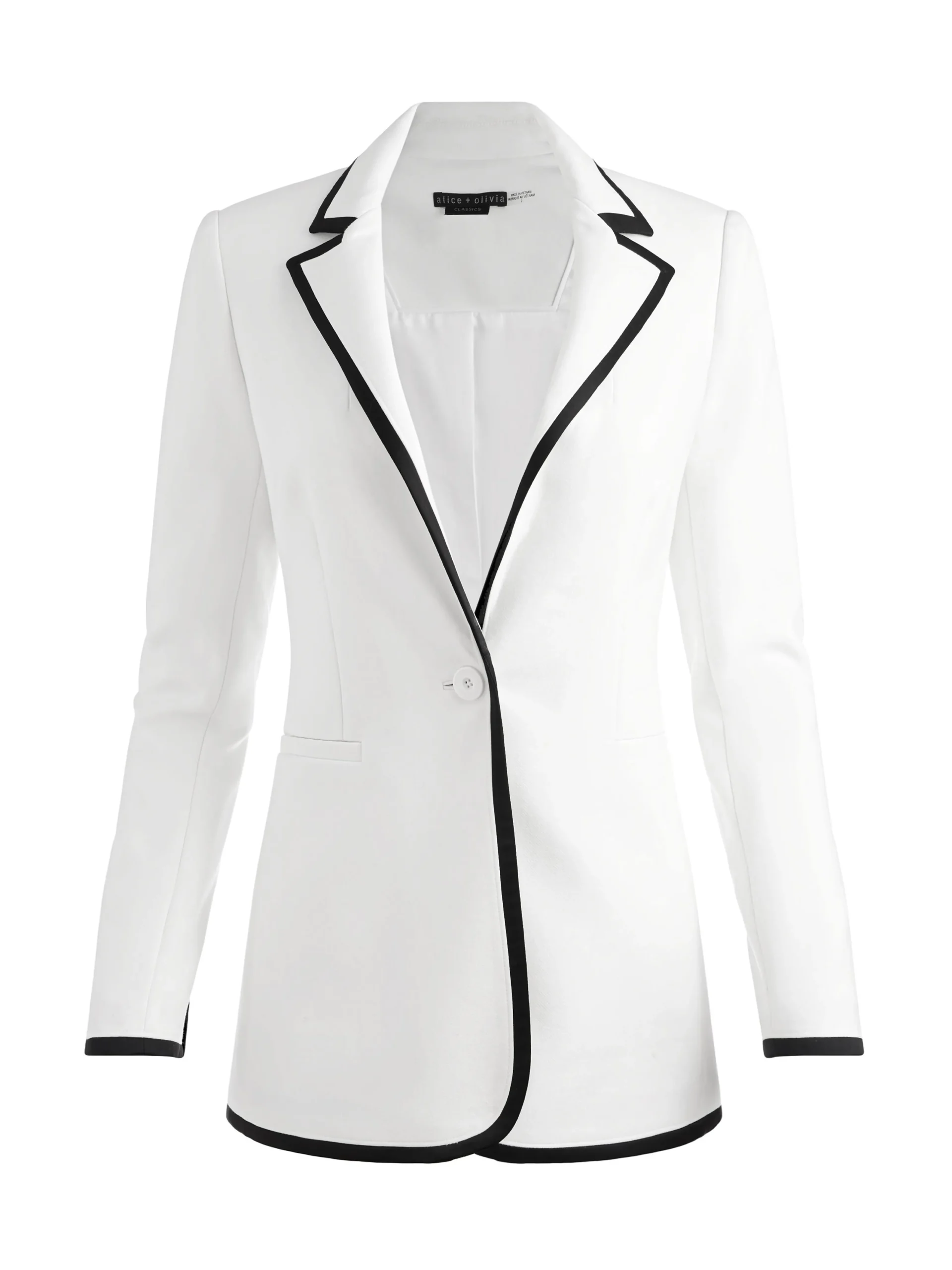 Alice and Olivia ESSENTIALS|THE WORKWEAR EDIT*BREANN CONTRAST TRIM BLAZER