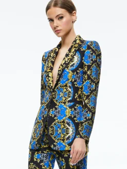 Alice and Olivia MATCHING SETS*BREANN FITTED BLAZER + TEENY FIT FLARE BOOTCUT PANT