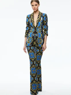Alice and Olivia MATCHING SETS*BREANN FITTED BLAZER + TEENY FIT FLARE BOOTCUT PANT