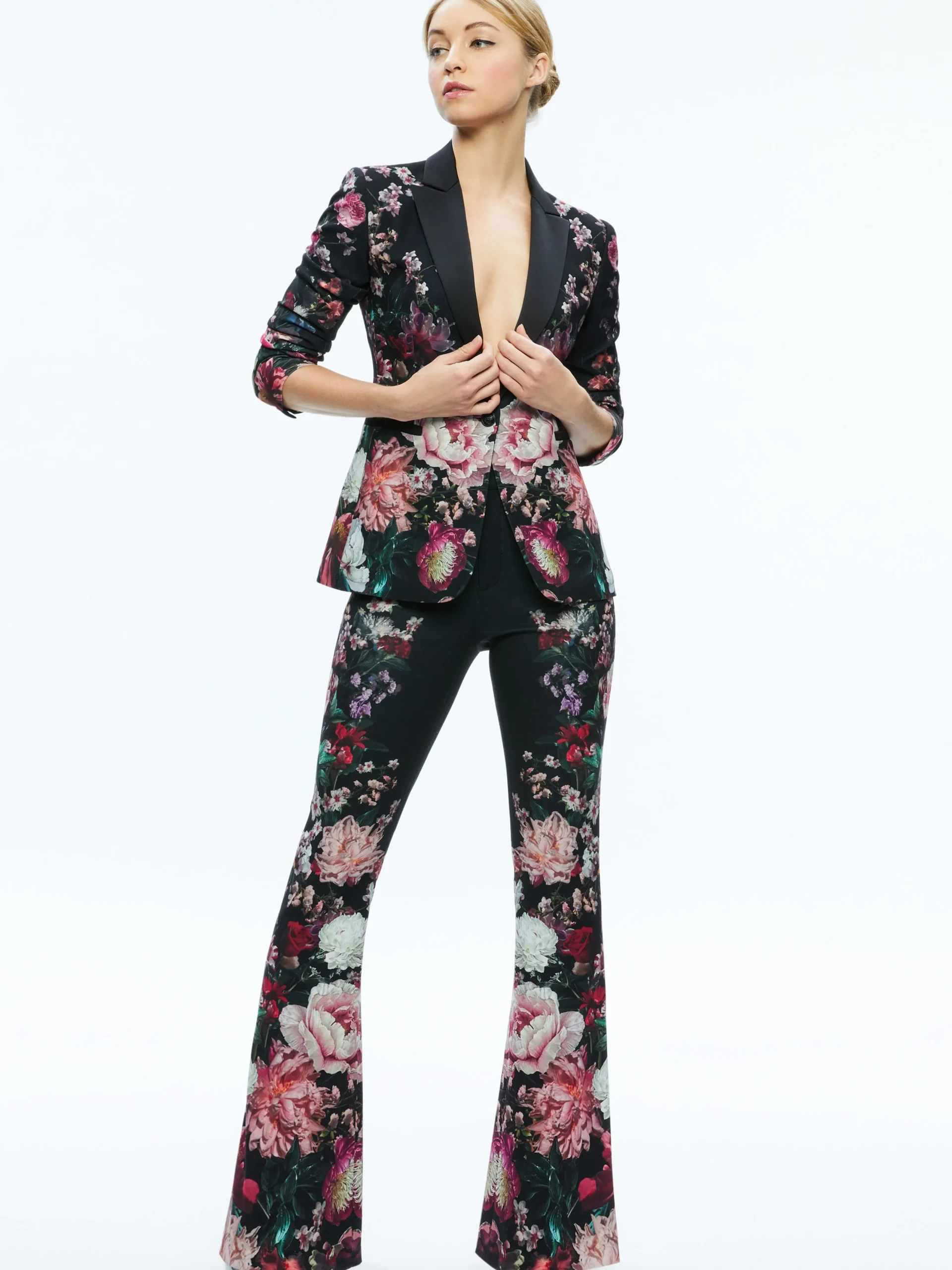 Alice and Olivia MATCHING SETS*BREANN LONG FITTED BLAZER + OLIVIA BOOTCUT PANT