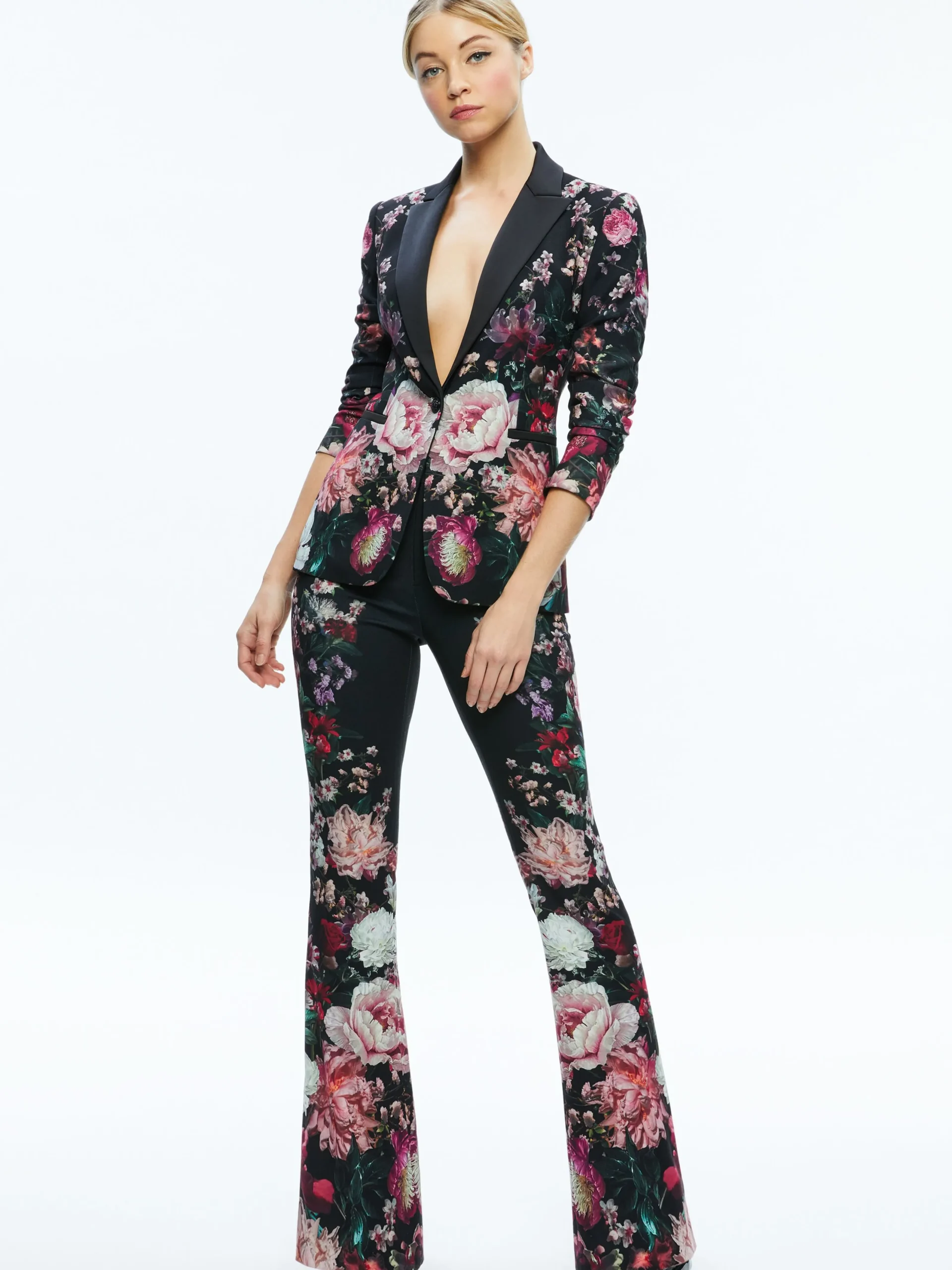 Alice and Olivia MATCHING SETS*BREANN LONG FITTED BLAZER + OLIVIA BOOTCUT PANT