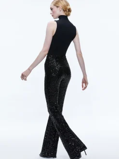 Alice and Olivia MATCHING SETS*BREANN SEQUIN FITTED BLAZER + LARA SEQUIN BOOTCUT PANT