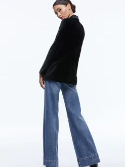 Alice and Olivia SUITS|JACKETS + COATS*BREANN VELVET COMBINATION BLAZER