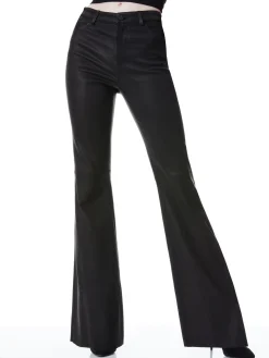 Alice and Olivia ESSENTIALS|PANTS*BRENT HIGH WAISTED LEATHER BELL PANT