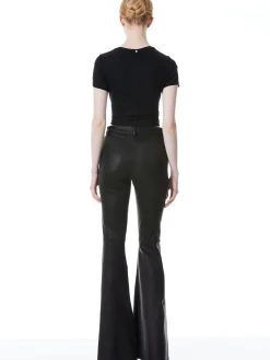 Alice and Olivia ESSENTIALS|PANTS*BRENT HIGH WAISTED LEATHER BELL PANT