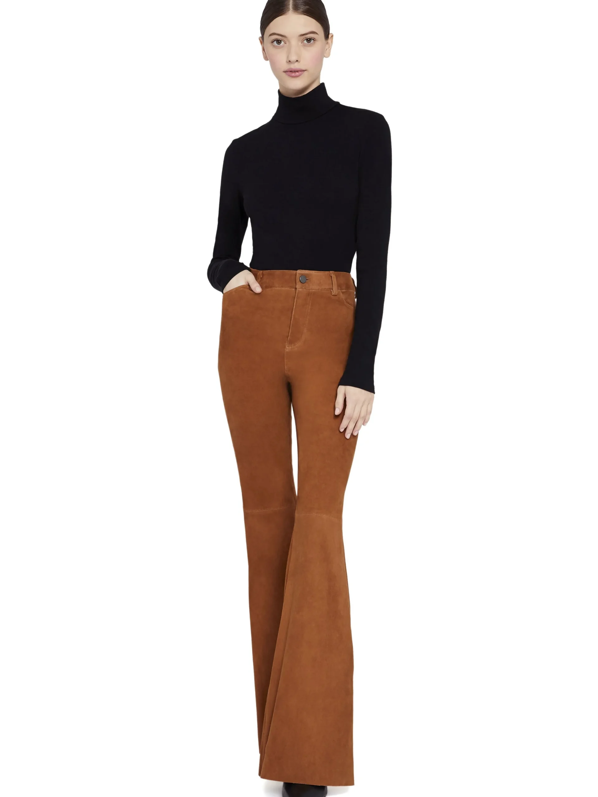 Alice and Olivia ESSENTIALS|PANTS*BRENT HIGH WAISTED SUEDE PANT