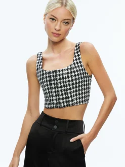 Alice and Olivia MATCHING SETS*BRESLIN CORSET TOP + DONALD SIDE BUTTON SKIRT