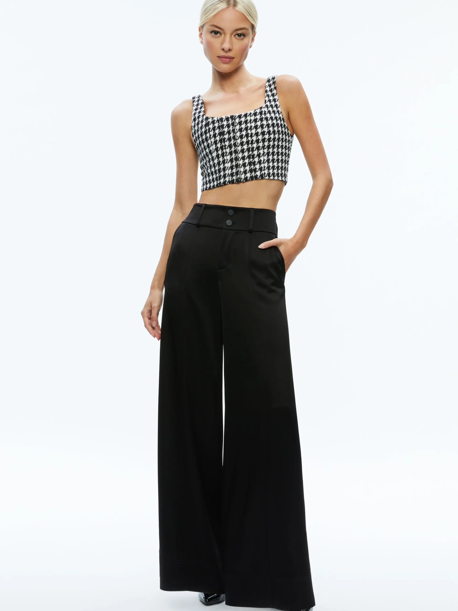 Alice and Olivia MATCHING SETS*BRESLIN CORSET TOP + DONALD SIDE BUTTON SKIRT