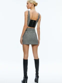 Alice and Olivia MATCHING SETS*BRESLIN CORSET TOP + DONALD SIDE BUTTON SKIRT