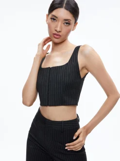Alice and Olivia MATCHING SETS*BRESLIN CORSET TOP + SIOBHAN FRONT WRAP MIDI SKIRT