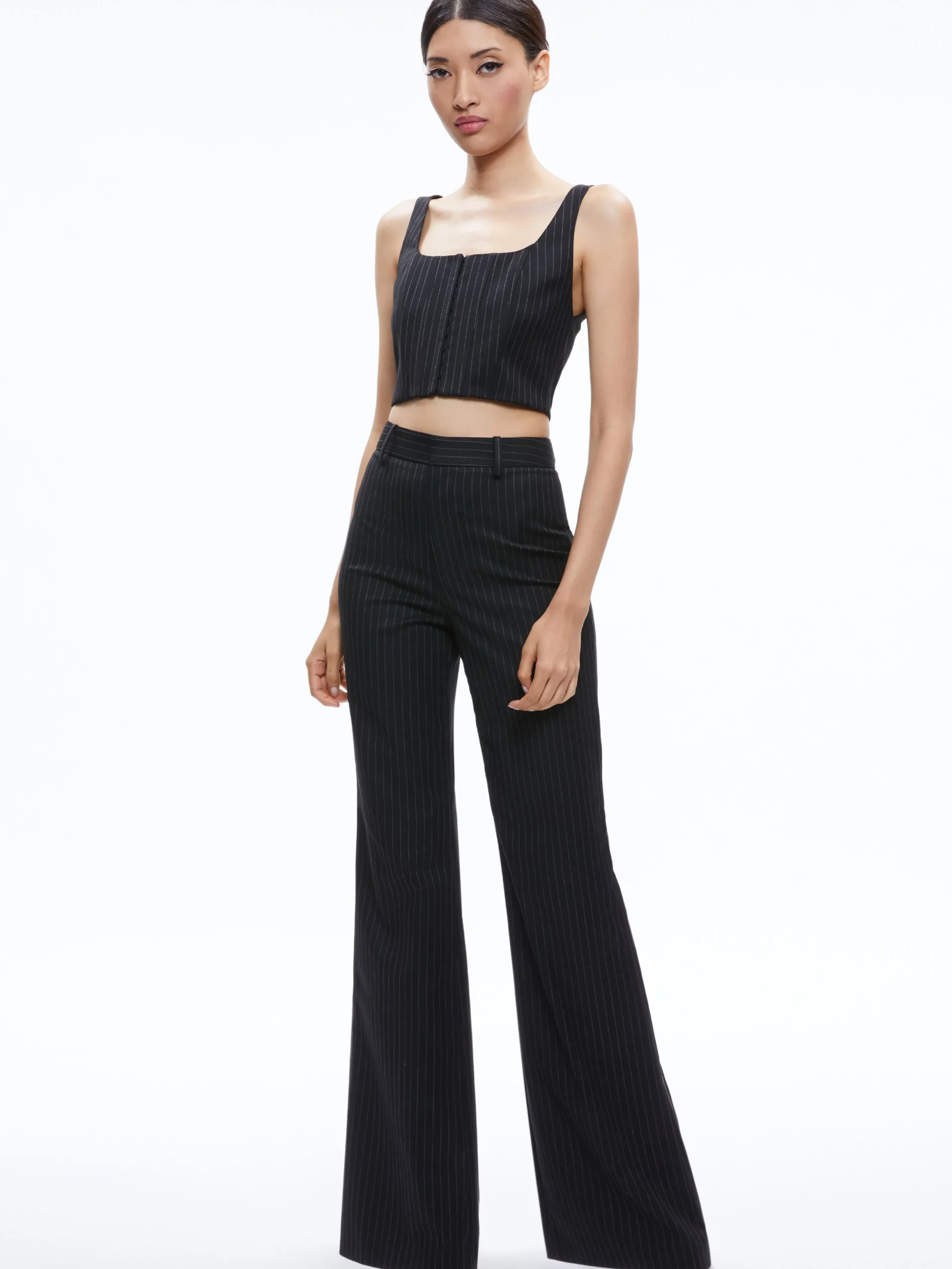 Alice and Olivia MATCHING SETS*BRESLIN CORSET TOP + SIOBHAN FRONT WRAP MIDI SKIRT