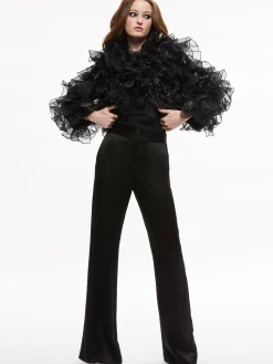 Alice and Olivia JACKETS + COATS*BRITTON RUFFLED CROPPED JACKET