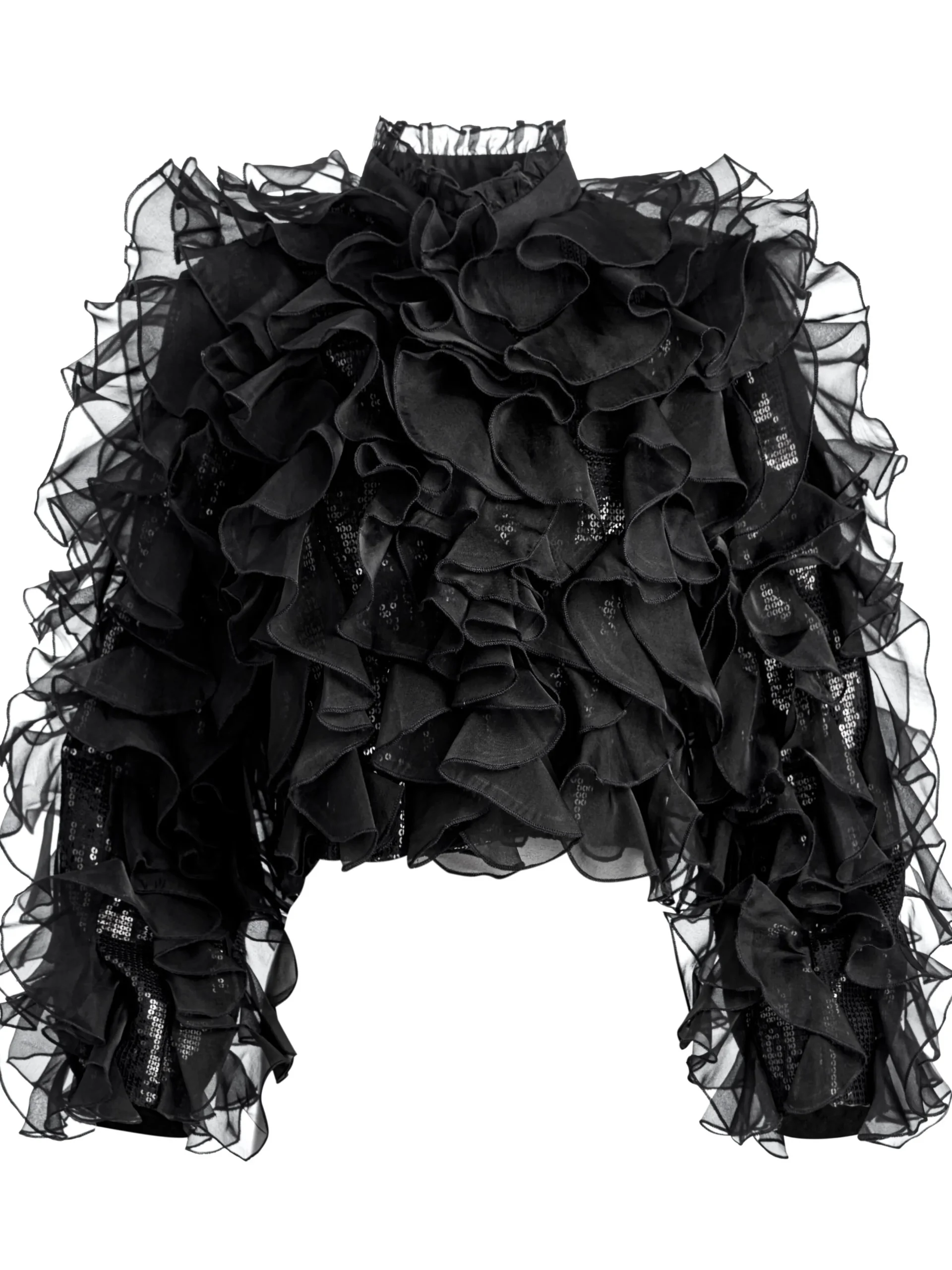 Alice and Olivia JACKETS + COATS*BRITTON RUFFLED CROPPED JACKET