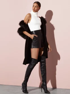 Alice and Olivia ESSENTIALS|SHORTS*CADY HIGH WAISTED LEATHER SHORT