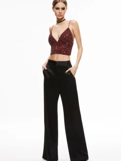 Alice and Olivia TOPS*CARLI CRYSTAL EMBELLISHED BRA TOP