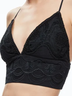 Alice and Olivia TOPS*CARLI EMBROIDERED BRA TOP
