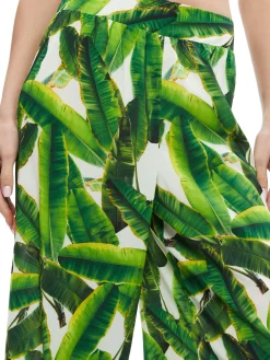 Alice and Olivia MATCHING SETS*CARLI TIE BACK BRA TOP + RUSSELL HIGH WAISTED SMOCKED WAISTBAND PANT