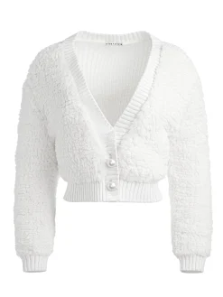 Alice and Olivia SWEATERS*CASILDA FAUX FUR CROPPED CARDIGAN