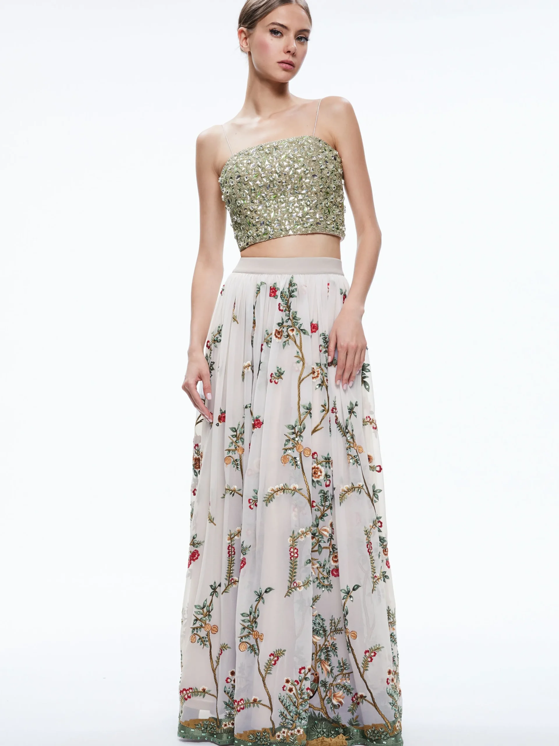 Alice and Olivia SKIRTS*CATRINA EMBELLISHED GOWN MAXI SKIRT
