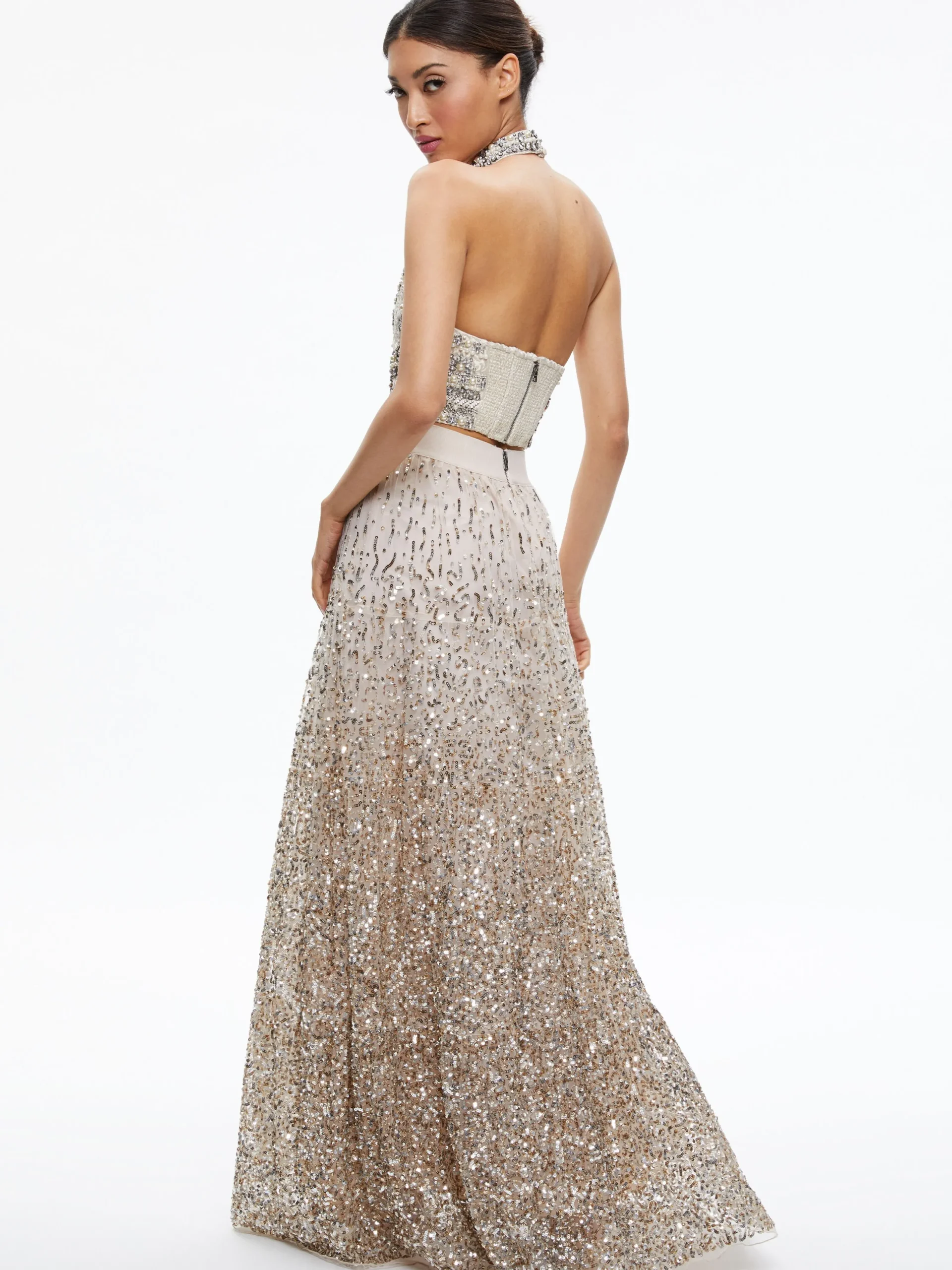 Alice and Olivia SKIRTS*CATRINA SEQUIN EMBELLISHED GOWN SKIRT