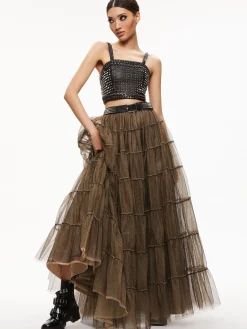 Alice and Olivia TOPS*CERESI CHAIN STRAP STUDDED TOP