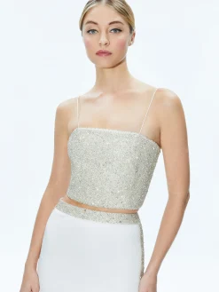 Alice and Olivia MATCHING SETS*CERESI EMBELLISHED CROP TOP + MARILYNN EMBELLISHED MAXI SKIRT