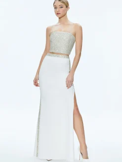 Alice and Olivia MATCHING SETS*CERESI EMBELLISHED CROP TOP + MARILYNN EMBELLISHED MAXI SKIRT