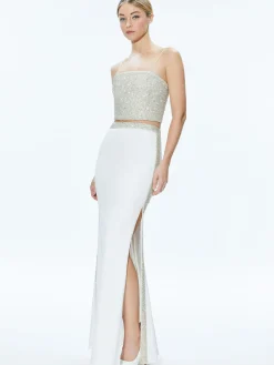 Alice and Olivia MATCHING SETS*CERESI EMBELLISHED CROP TOP + MARILYNN EMBELLISHED MAXI SKIRT