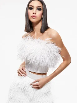 Alice and Olivia TOPS*CERESI FEATHER TOP