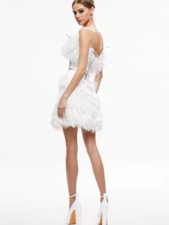 Alice and Olivia TOPS*CERESI FEATHER TOP