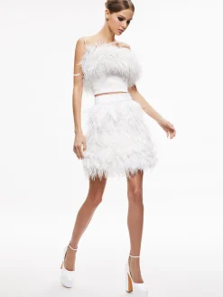 Alice and Olivia TOPS*CERESI FEATHER TOP