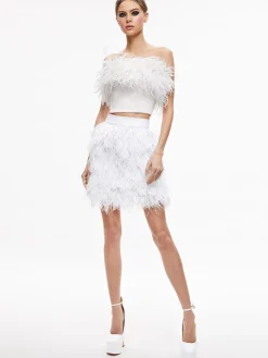 Alice and Olivia MATCHING SETS*CERESI FEATHER TOP + CINA FEATHER MINI SKIRT