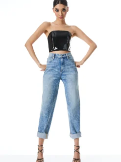 Alice and Olivia TOPS*CERESI LATEX BANDEAU TOP