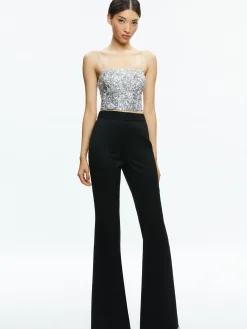 Alice and Olivia TOPS*CERESI SEQUIN BANDEAU CROP TOP