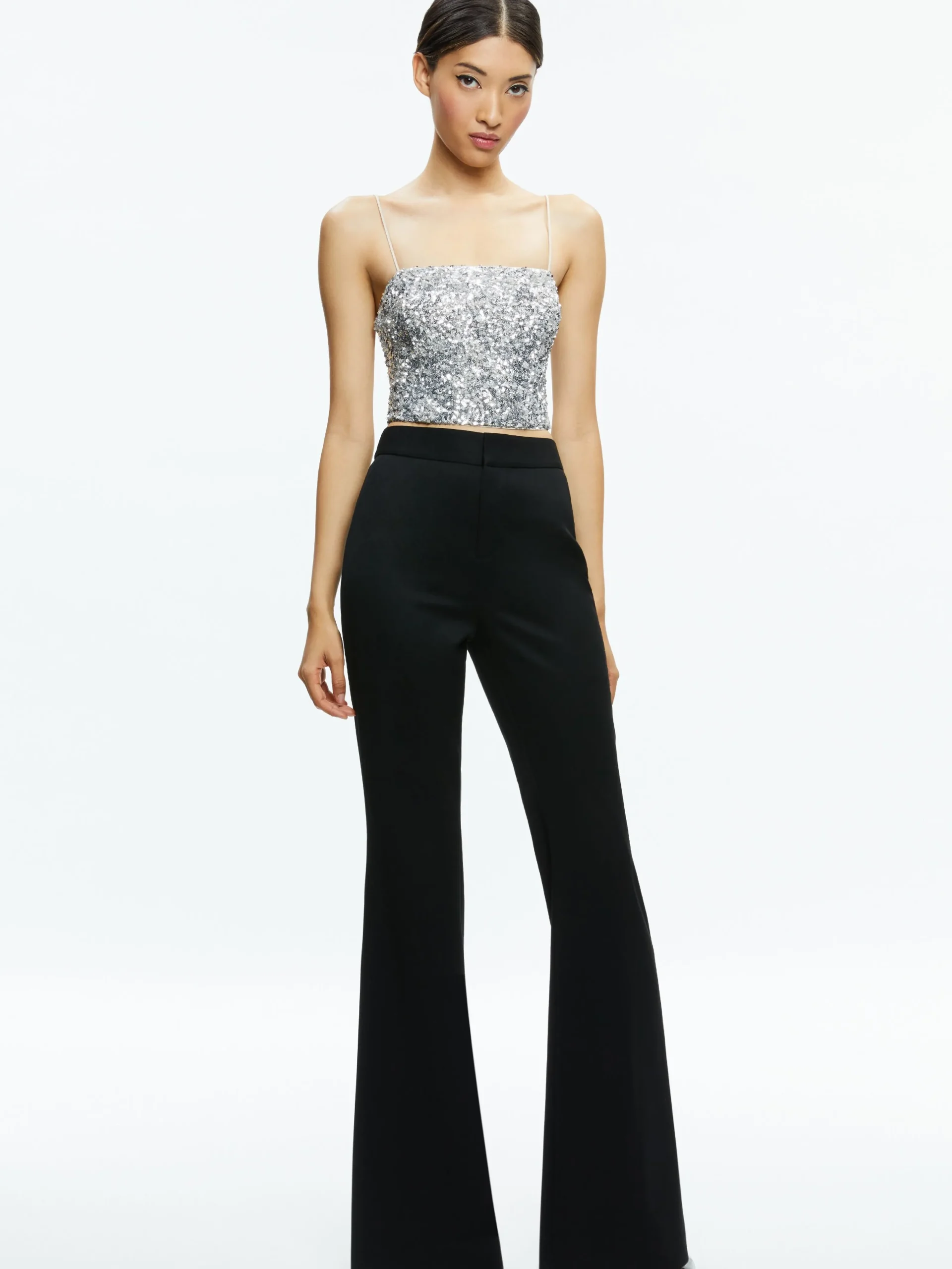 Alice and Olivia TOPS*CERESI SEQUIN BANDEAU CROP TOP