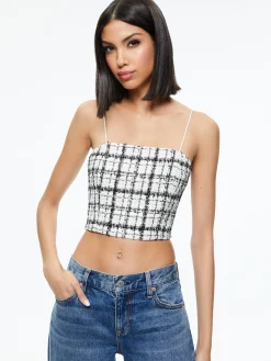 Alice and Olivia ESSENTIALS|TOPS*CERESI TWEED CROP TOP